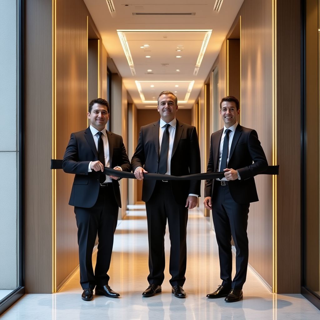 Fundadores de ConsultEspaña en la apertura de la primera oficina